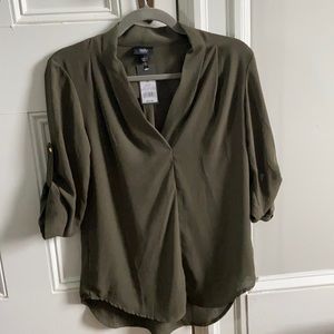 Green three quarter blouse